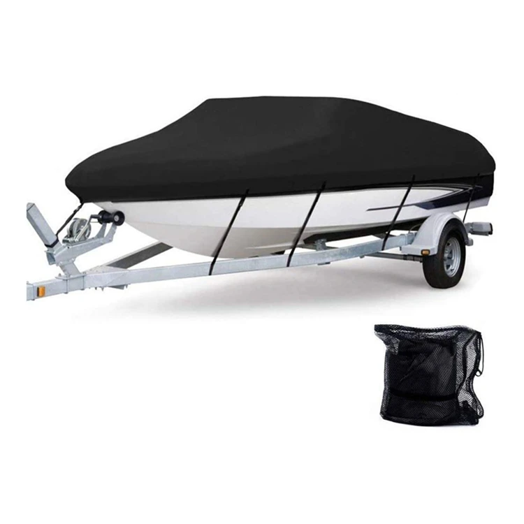
Waterproof Boat Cover Heavy Duty 600D Polyester Oxford Professional Bass Runabout Durable and Tear Proof All Weather Boat Cover 