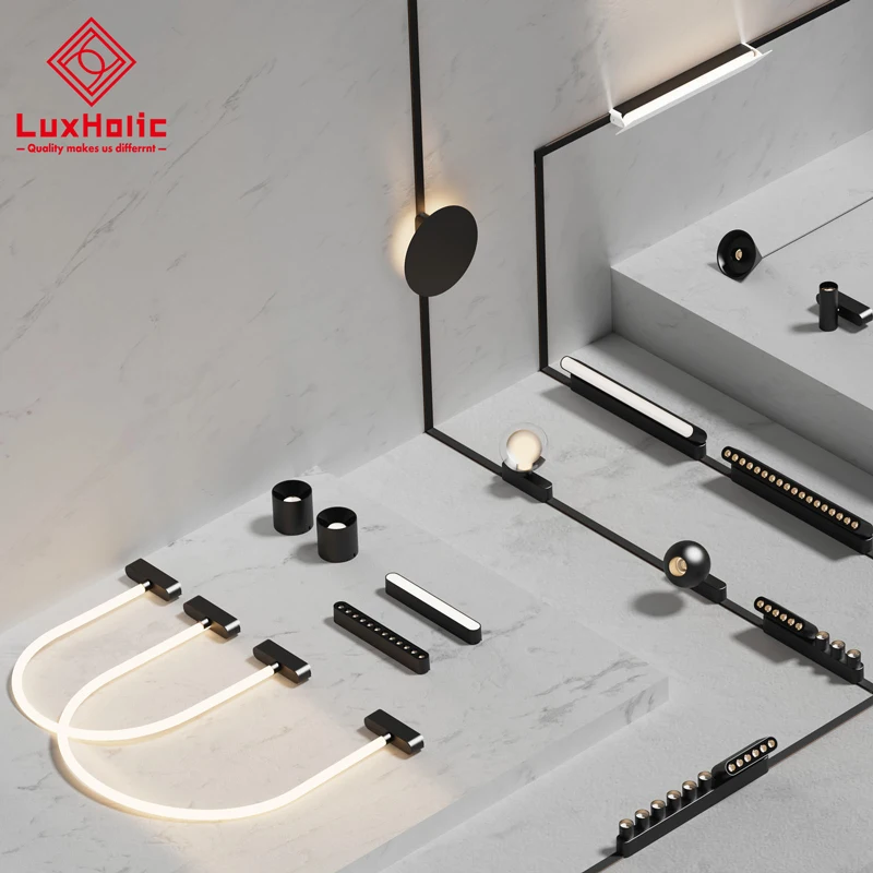 New Absorption Patented Product Surface mMounted White 3000k 4000k 5000k Smart Dimmable 24v Mini Slim Ultra Thin Led Track Lamp