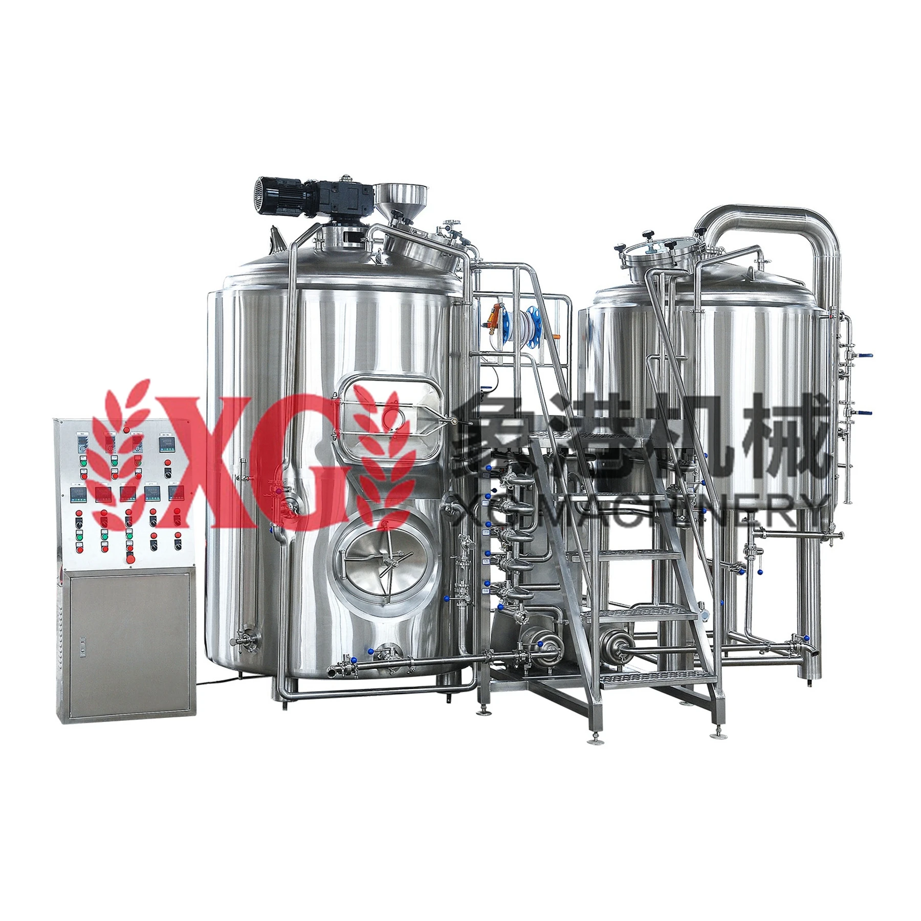 Паровая комбинированная пивоварня 1000L 10HL ss304 с 3 сосудами, европейский стандарт, пивоварня для пивоварни