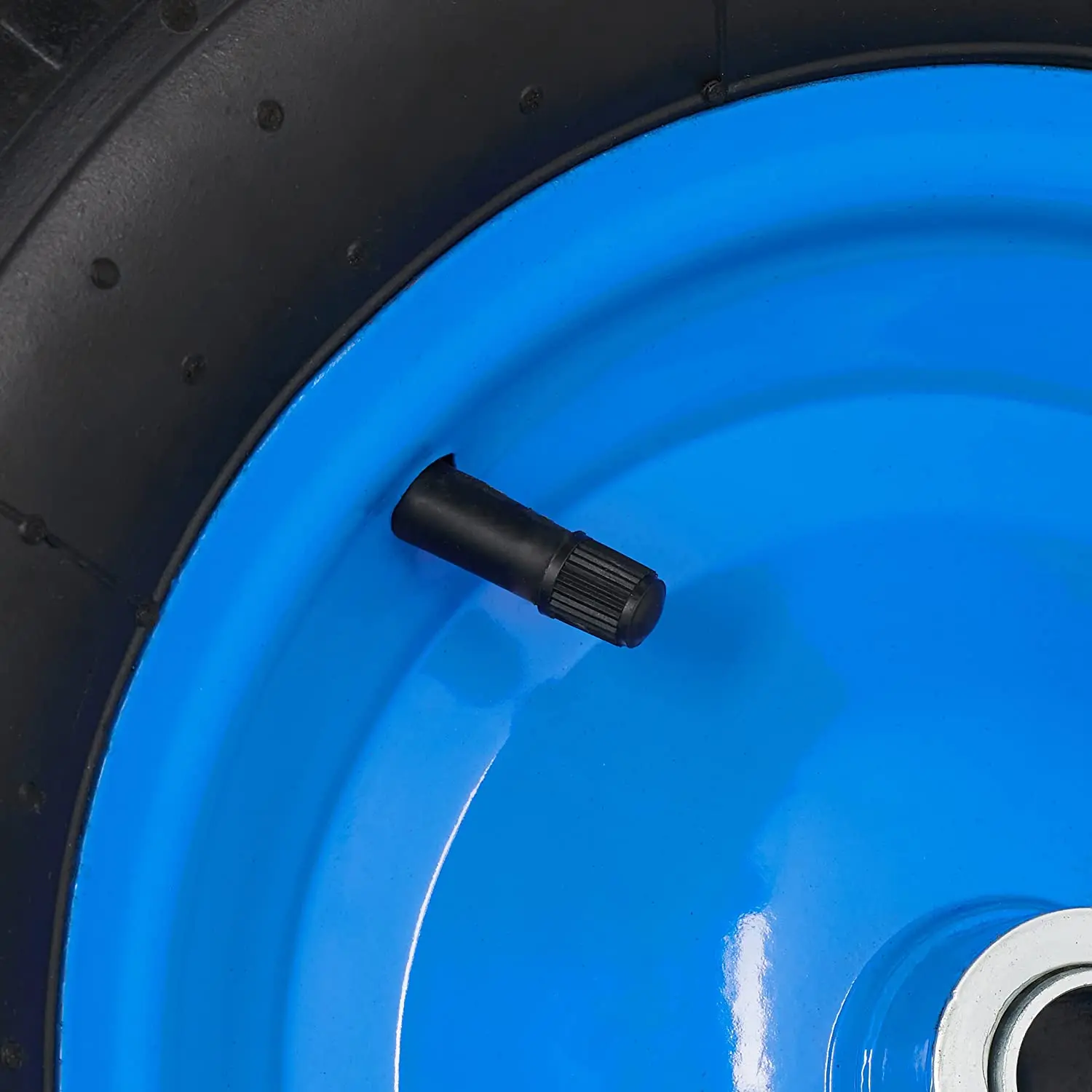 4.80 4.00-8 Wheelbarrow Tyre, Pneumatic Spare Wheel, Steel Rim and Axle, Max. 120 kg, Rubber, Black/Blue