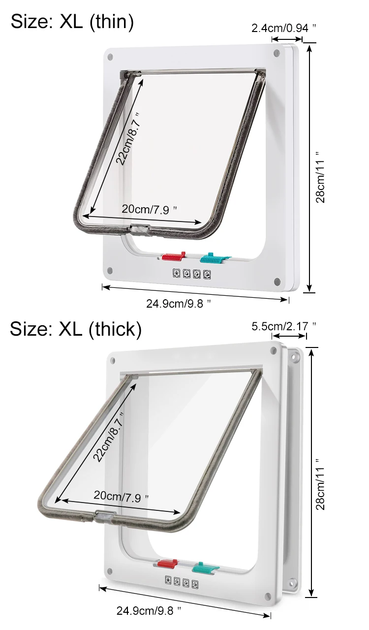 
Large Size Magnetic Cat Door with 4 WAY Lock for Cat Dog Pet Door 