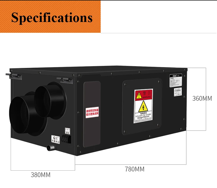 140 pints dehumidifying capacity ceiling mounted dehumidifier with ventilate function