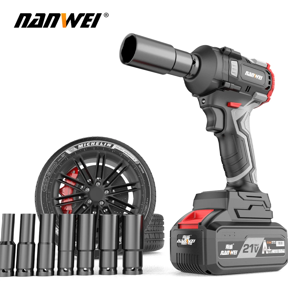 Nanwei 350N Powerful Industrial Lithium Cordless with Battery Impact Wrench Large Torque Lightweight Tool