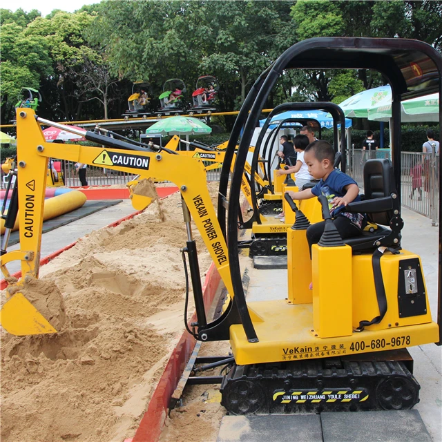 Interesting Amusement Park Products Attractive Theme Park Rides Mini Excavator Children Excavator Kids Electric Digger