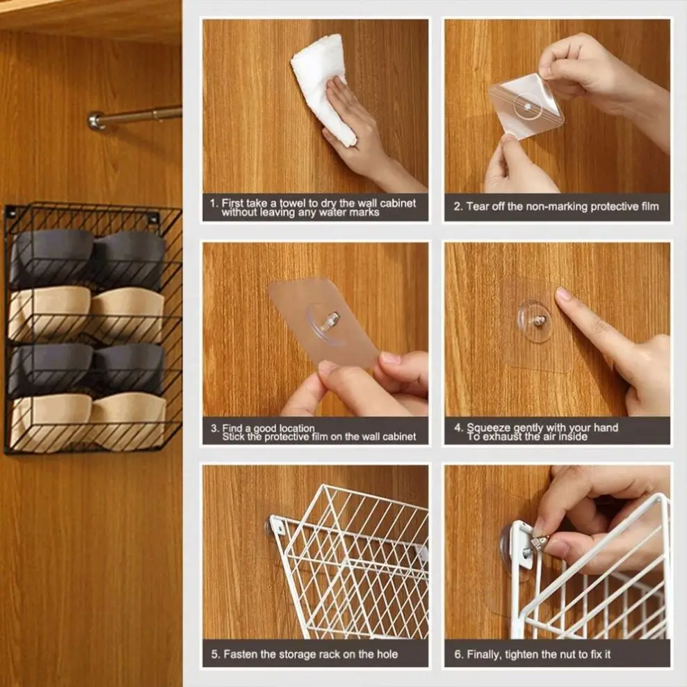 Wall Mounted Iron storage rack for socks underwear hanger household wardrobe clothes pants storage hanging bag no trace sorting