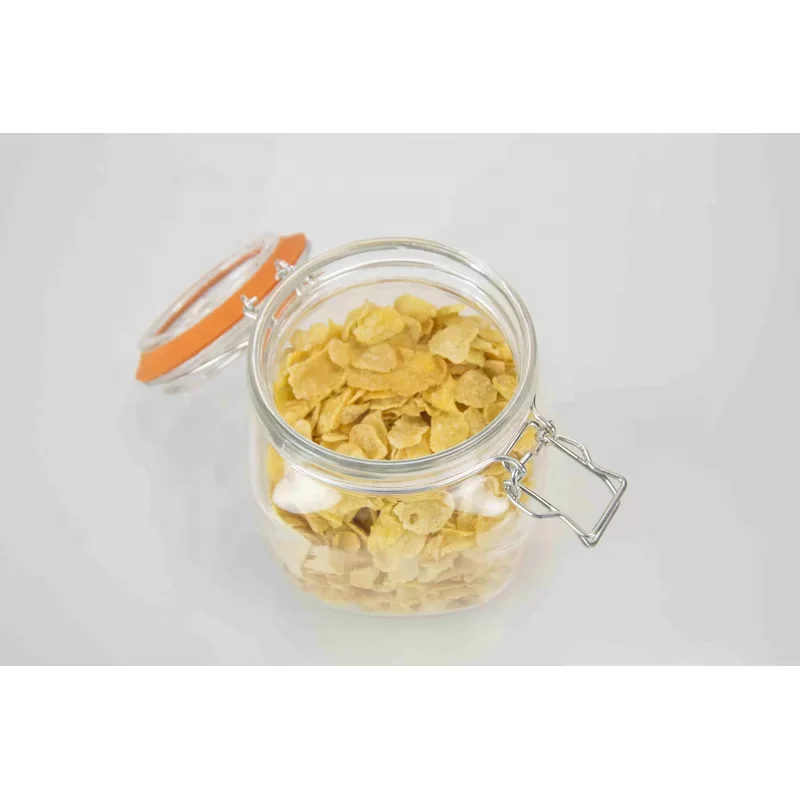 Wholesale price glass jars with airtight clip-on lids can be used for kitchen storage