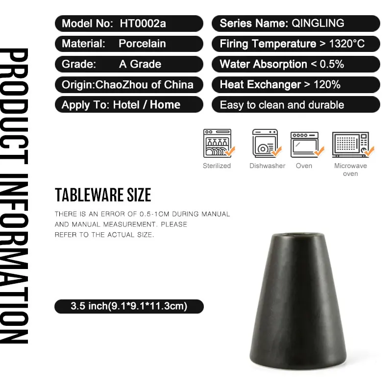 DXC Factory Direct Wholesale Restaurant Reactive Matte Black Modern Simple Small Ceramic Porcelain Decorative Flowers Vases