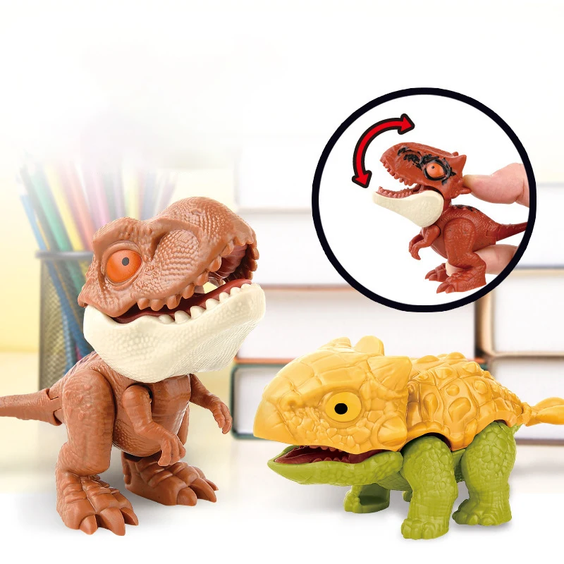 Hot selling new Children bite hand dinosaur finger toys wholesale new strange model bite finger small dinosaur toy