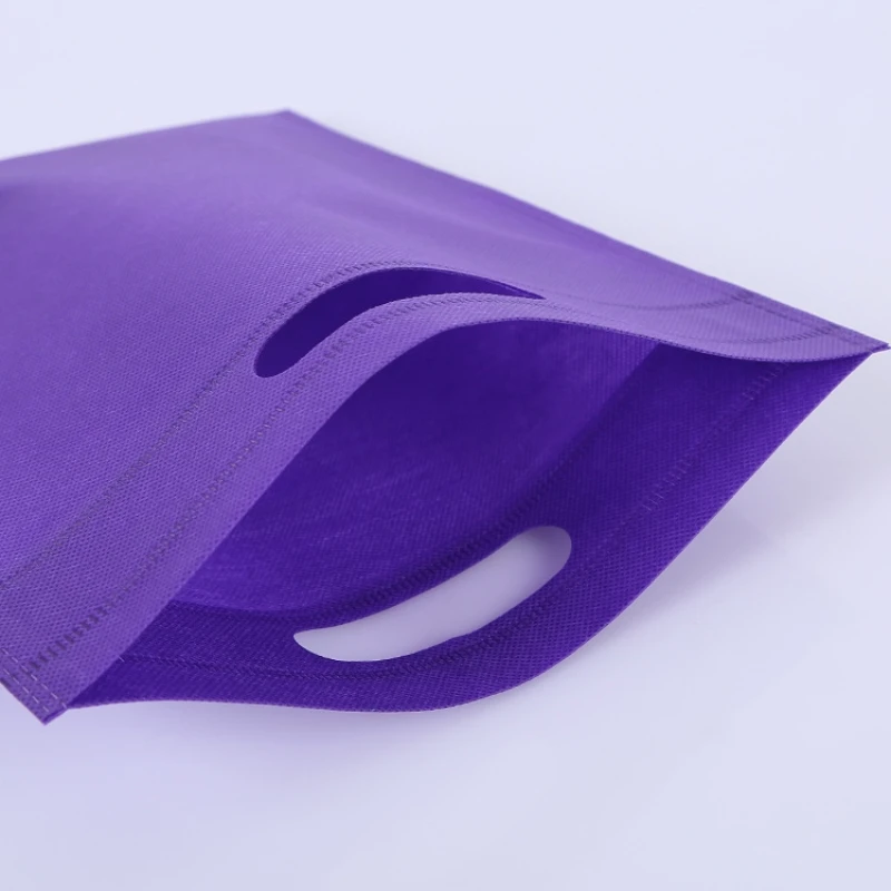 Wholesale Custom Logo Printing Nonwoven D Cut Bags Flat Pocket Clothes Packaging Bag For Advertisement