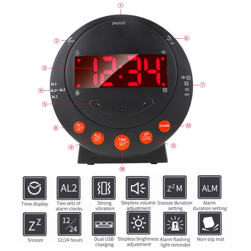 Lcd Clock Desk Time Decor Multi Unique Tables Clocks Alarm Custom Bedroom Digital Wholesale Black With Deaf Table Lcd Display Lu