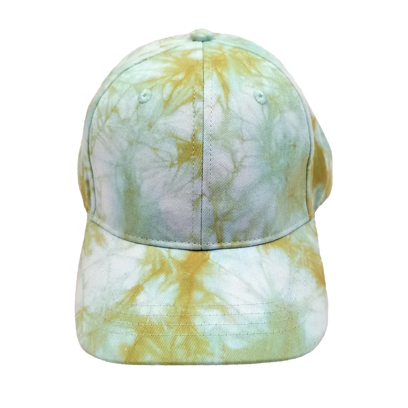 Multi color tie dyeing 6 panel cotton outdoor sport baseball cap golf hat