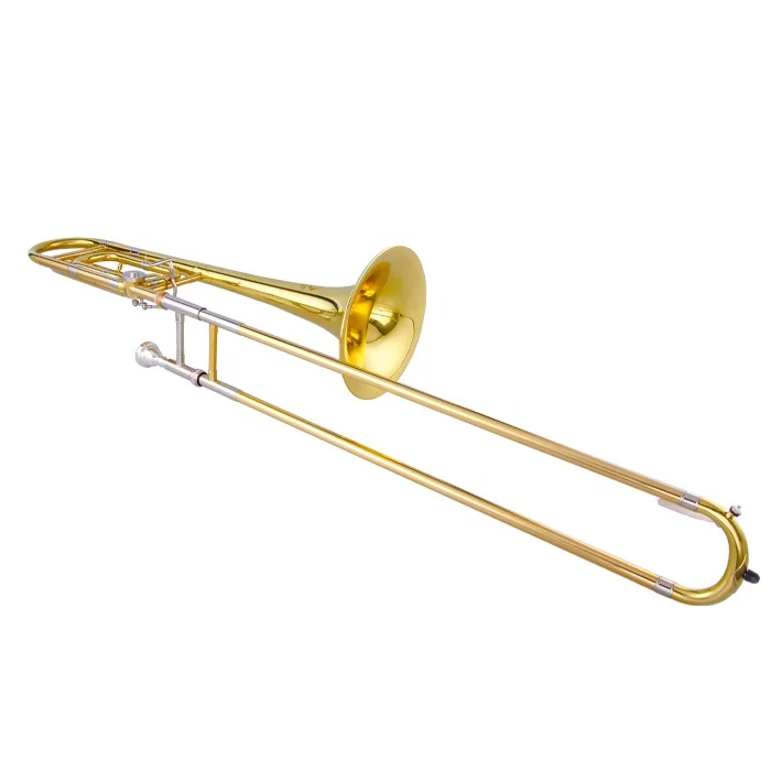 Popular bB tone Gold Lacquer Tenor Trombone With Brass Bell
