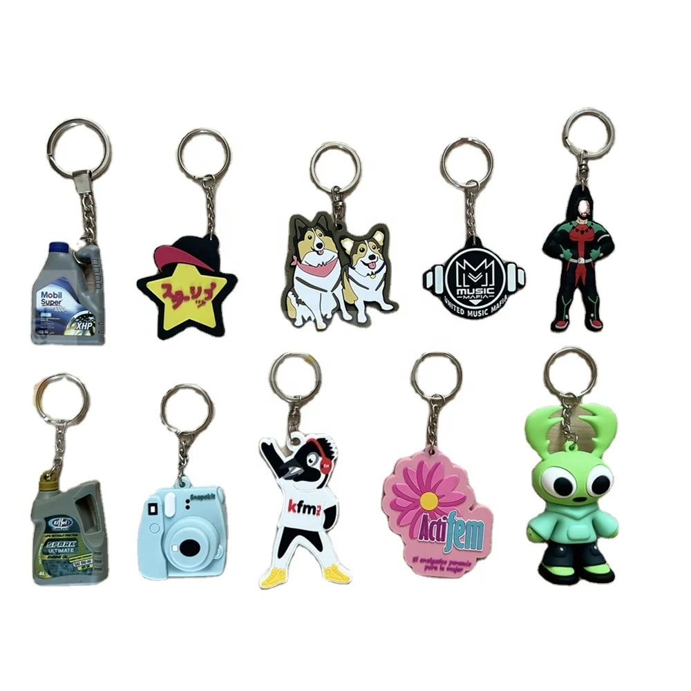 custom rubber patch key chains oem promotional keychains & carabiners low moq