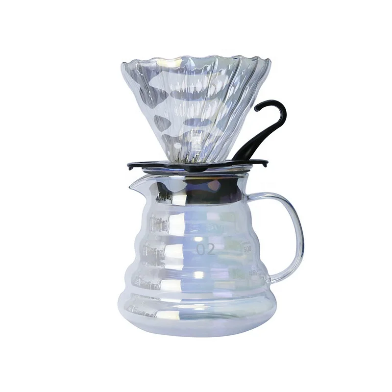 colorful  glass coffee pot  rainbow color pour over coffee maker