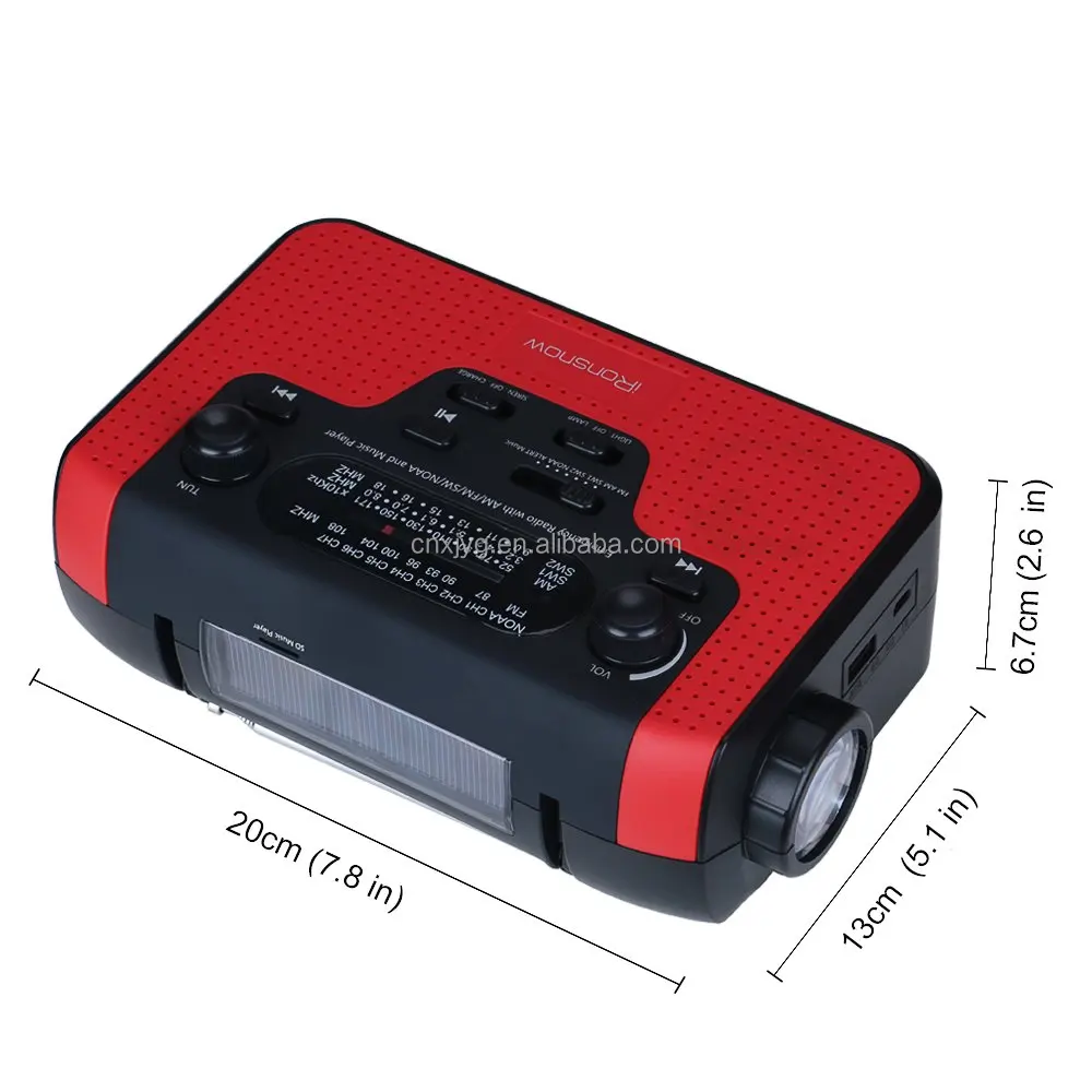 TF card Led Light Portable Hand Crank Emergency Solar Power sW Radio