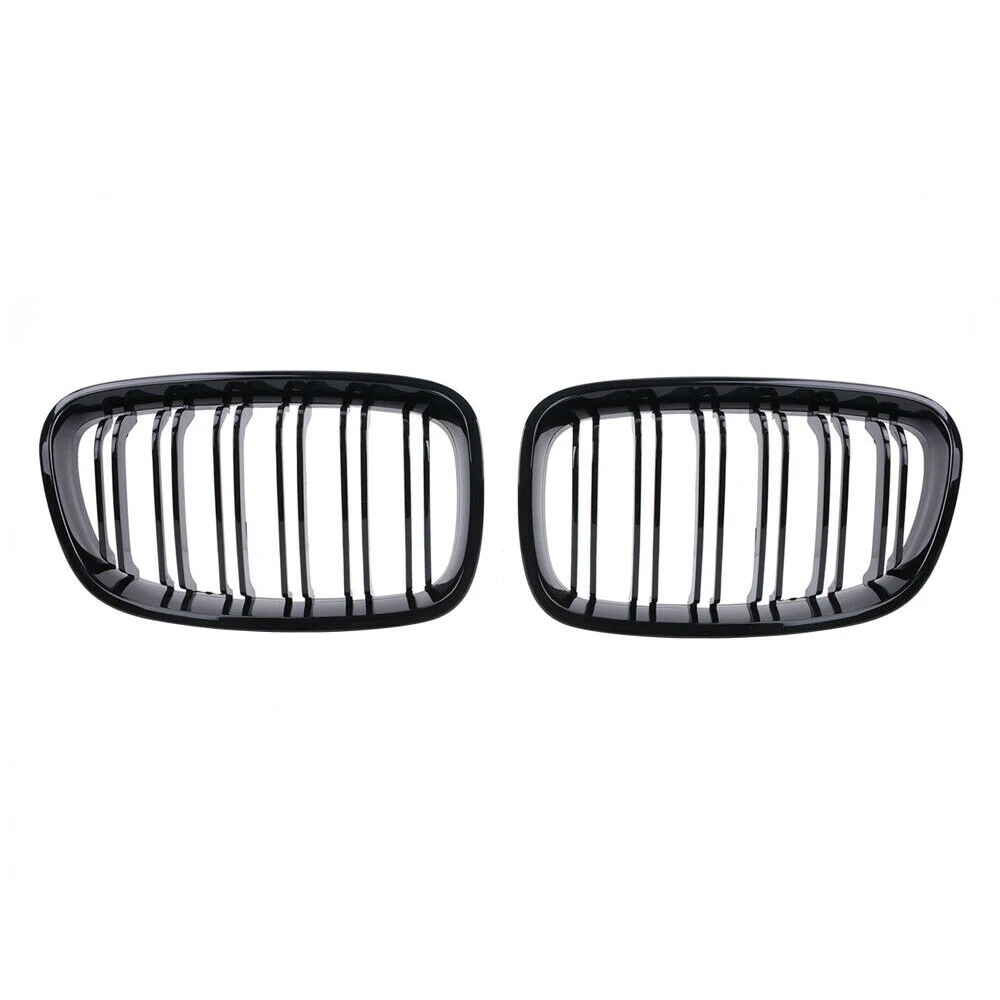 ABS double-slat gloss black auto front grille for BMW 1 series F20 2012-2015