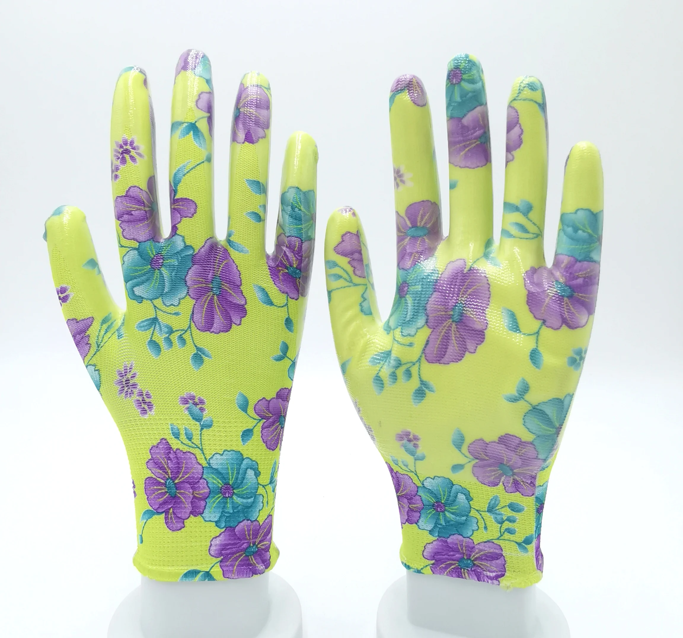 Перчатки guantes фабричные нейлоновые перчатки с покрытием ладони из нитрила 13 калибра для использования в саду