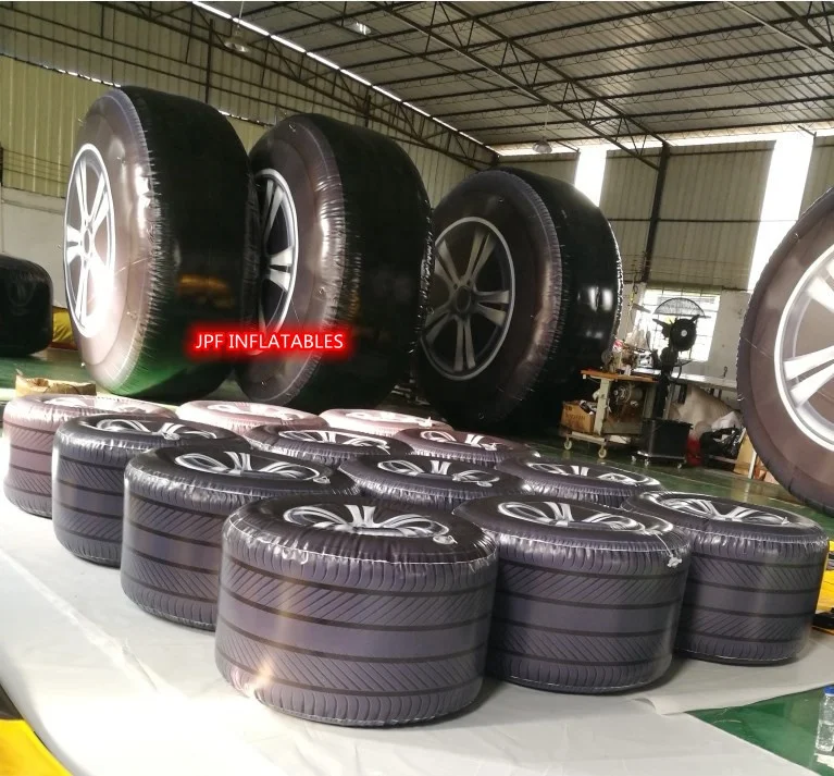 Many Size Air Sealed Inflatable Car Tyres For Advertising, Airtight Inflatable Car Tires For Sports Event