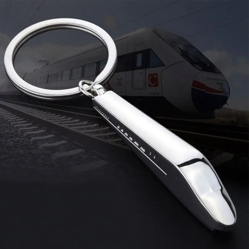 2023 New Creative Metal High-speed Rail Keyfob Car Train Keyring Keychain Key Chain Ring