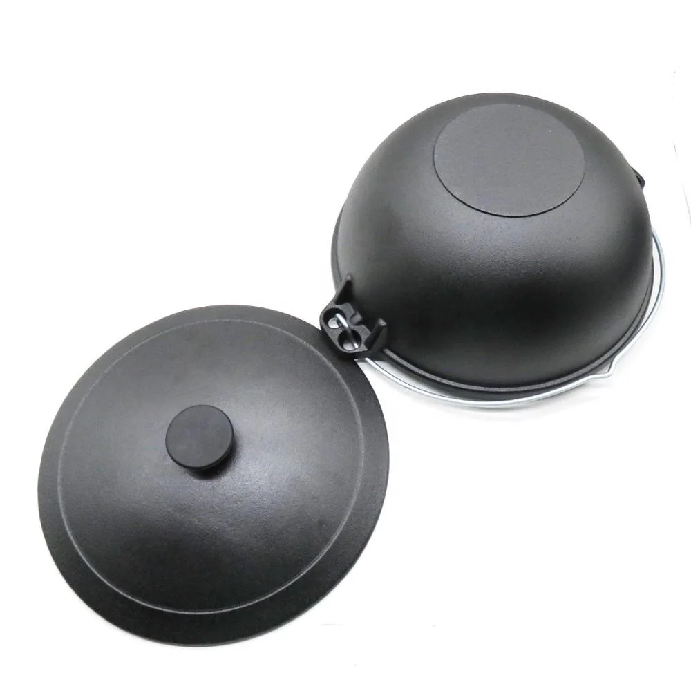 Preseasoned cast iron Russian cauldron wok kazan pot for Making Pilaf