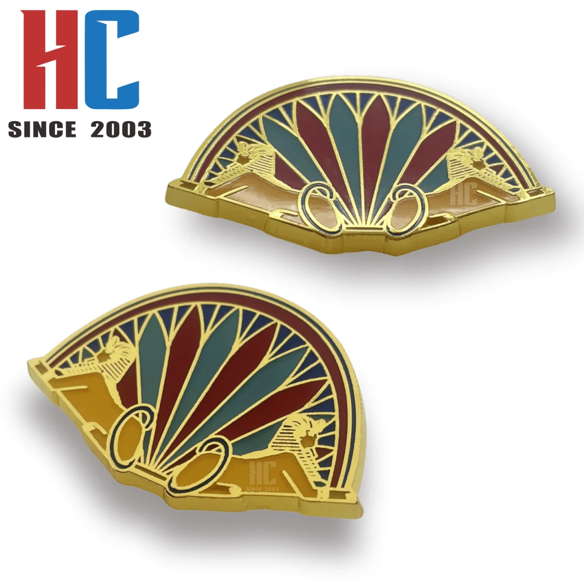 20 Years  Factory Custom hard enamel beatiful Ancient Egypt Beetle Souvenir Metal  Lapel Pin The Golden Scarab Symbol