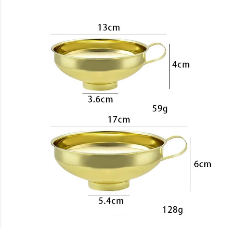 Specialty Tools Kitchen Gadgets Gold Stainless Steel Wide Regular Mouth Canning Funnel For Mason Jar