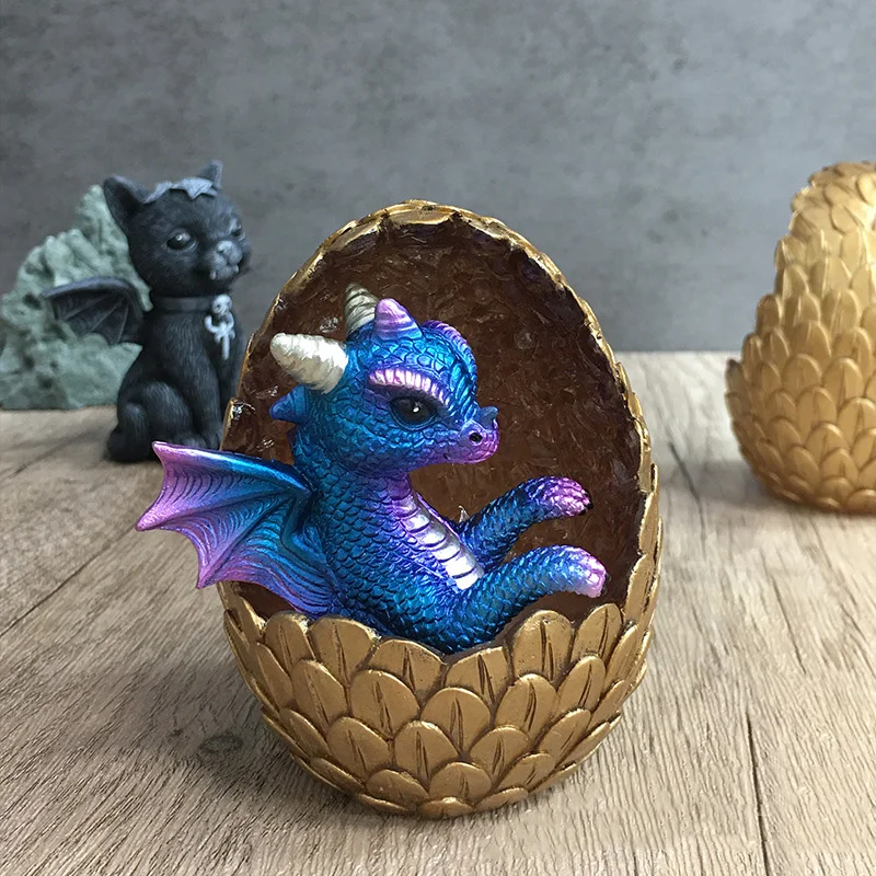 Creative Home Dragon Egg Decoration Crystal Decoration Resin Crafts Can Glow Dragon Egg Office Desktop Decoration