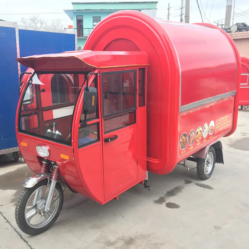 2023 Hot Selling Factory Outlet Multipurpose Mobile Electric Fast Food Snack Beverage Drinks Tricycle Pedicab Three-wheeler