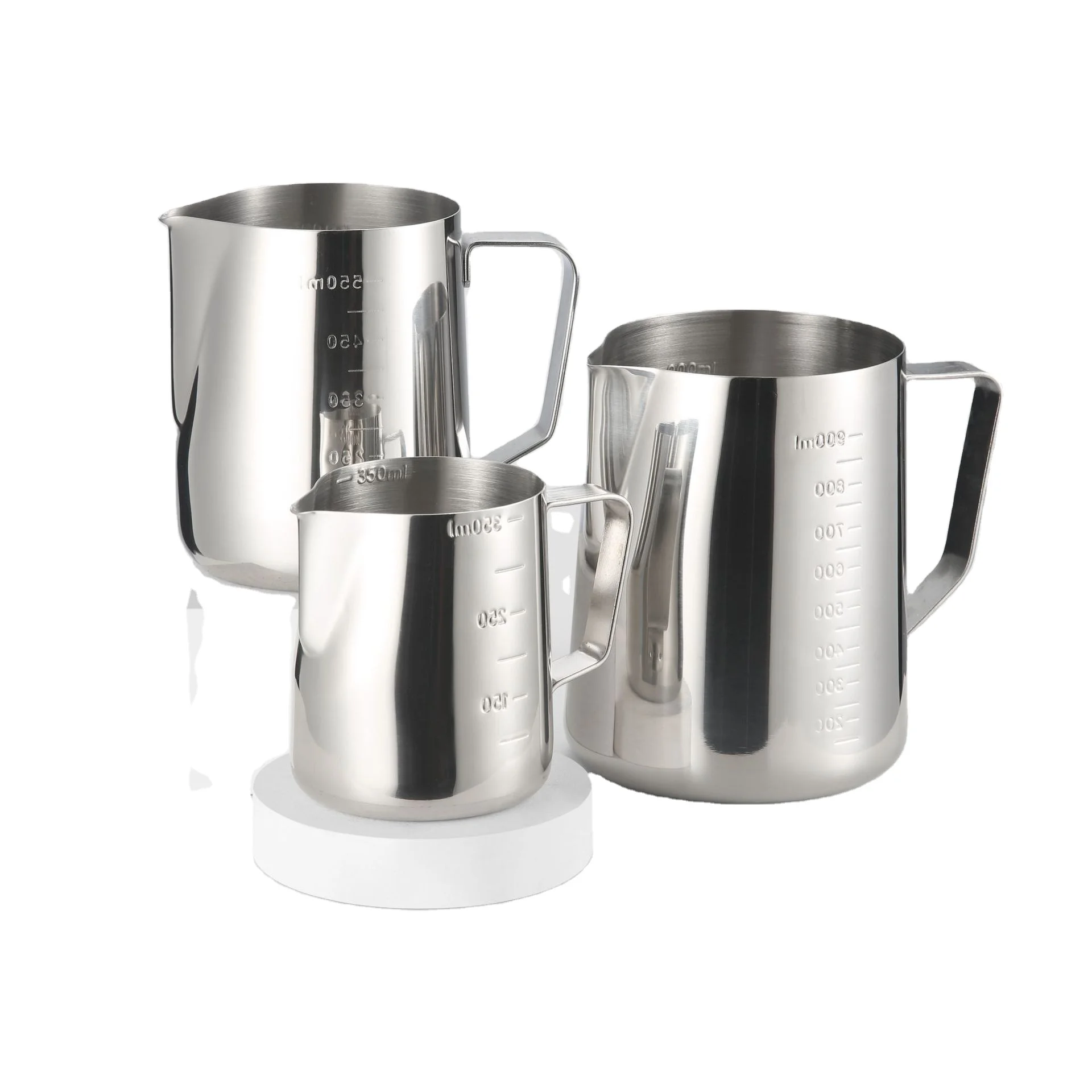 Thickened stainless steel milk jug Latte cup with graduated measuring cup