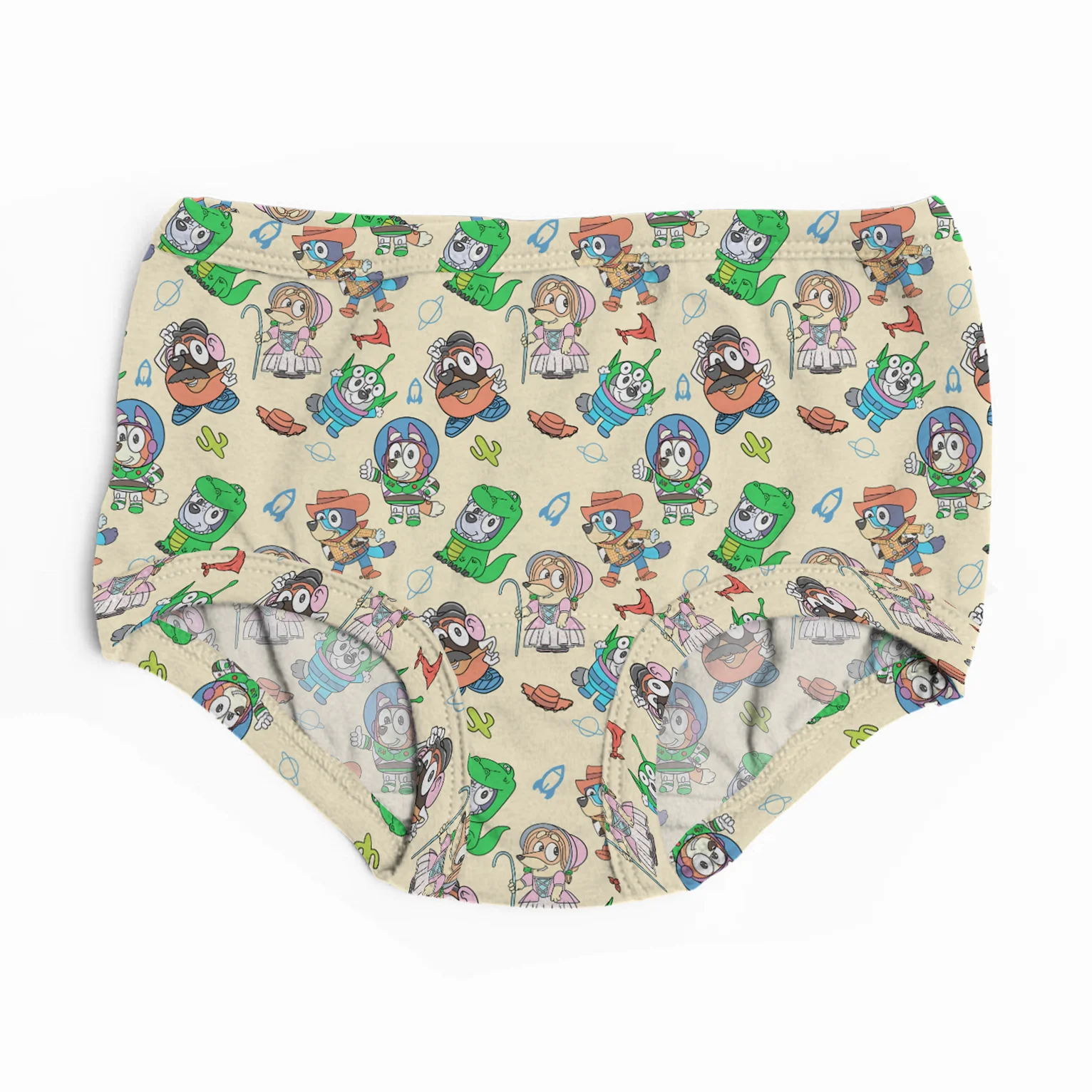 95% Bamboo Viscose Bluey Printed Thong Underwear for Children Kids Girls Underwear