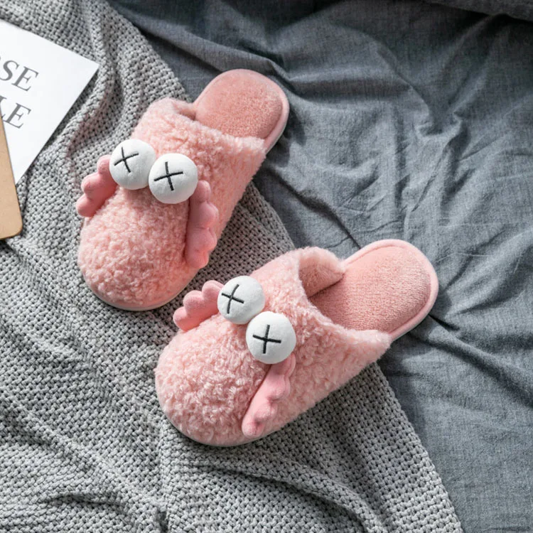 Luxury fluffy flat bottomed plush faux fur open toed slippers indoor home women slippers