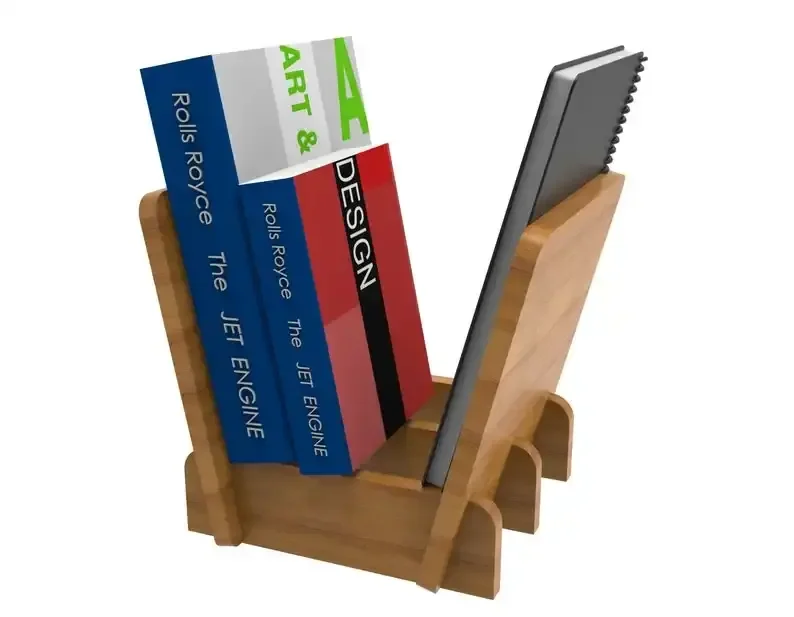 Customizable Wood Tabletop Bookshelf Home Decor Functional Laptop Newspaper Stand Magazine Holder OEM Design Organizing Storage