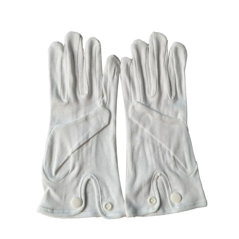 Factory Price Wholesale Wear-Resistant Breathable General Work White Cotton Thread Gloves With Button
