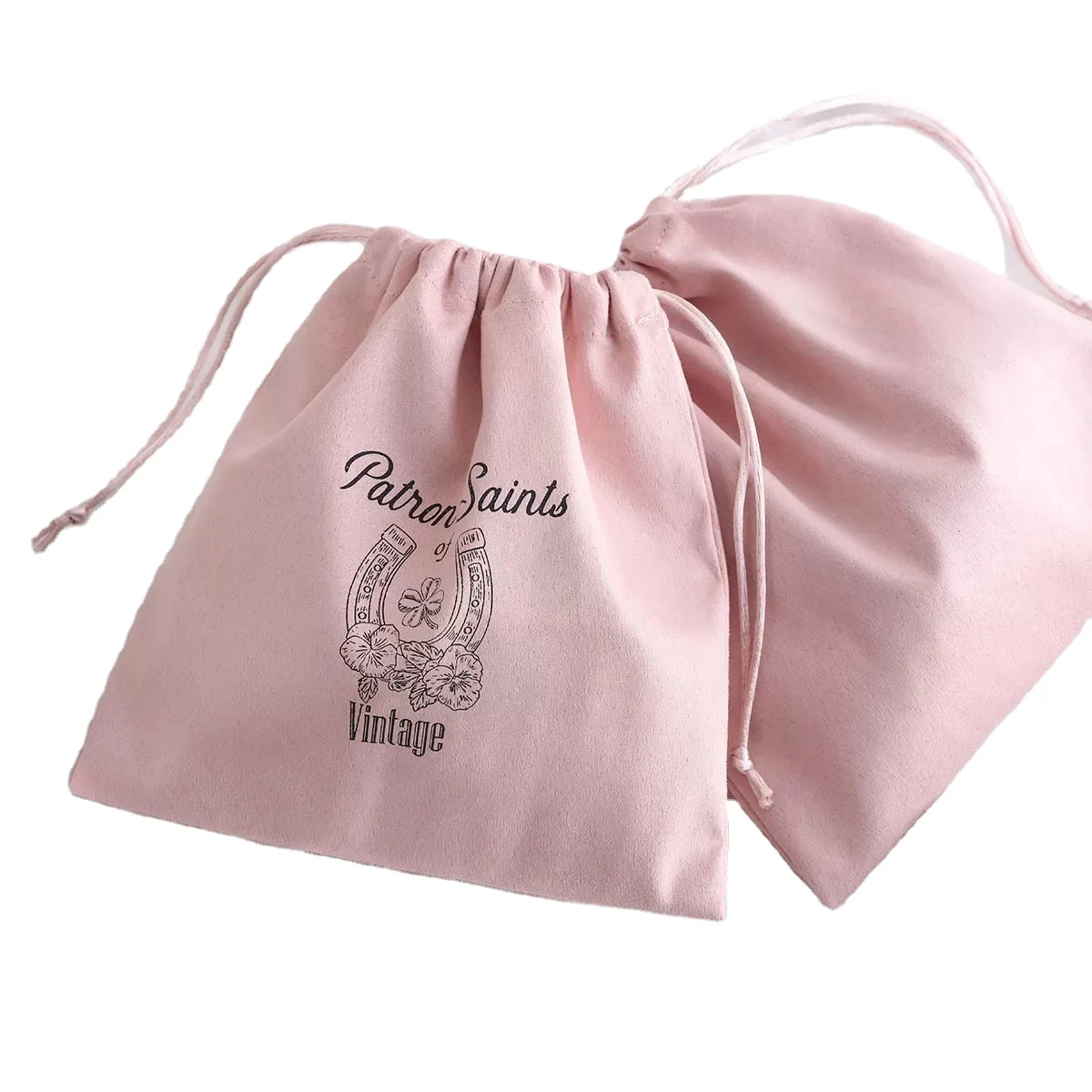 Pink suede velvet Gift Packaging Pouch custom Pouches suede Jewelry Dust velvet bag for jewelry