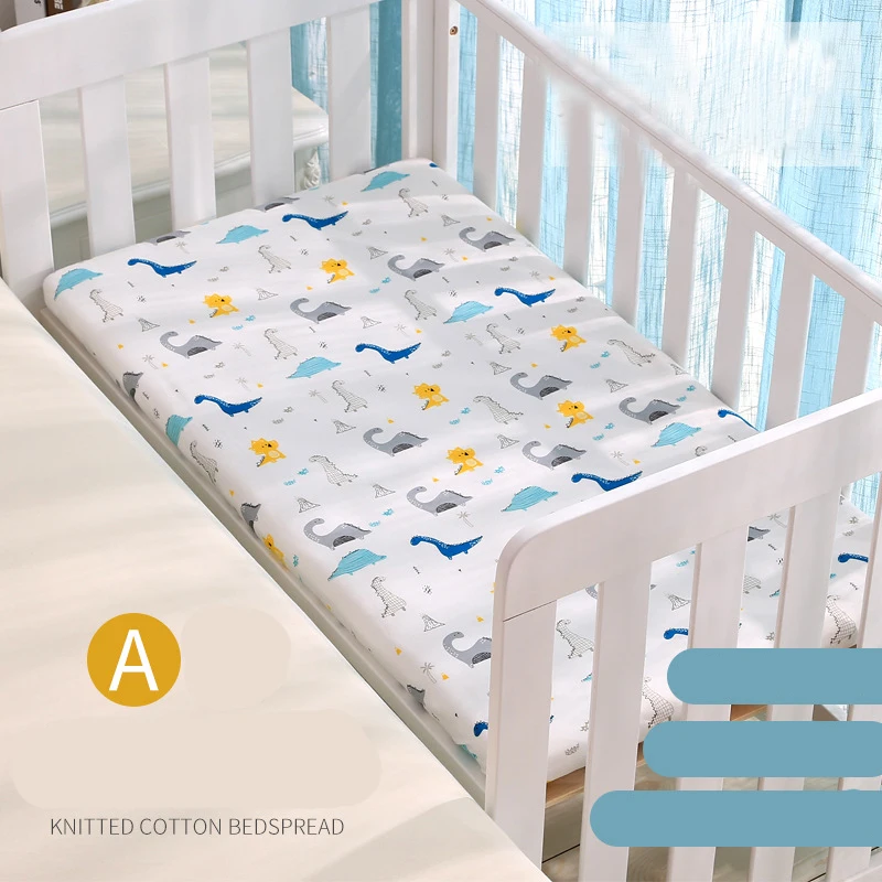 Customize & Wholesale Printed Cotton Jersey Fabric Baby Crib Cot Cover TPU  Waterproof Fitted Sheet Baby Mattress Cover
