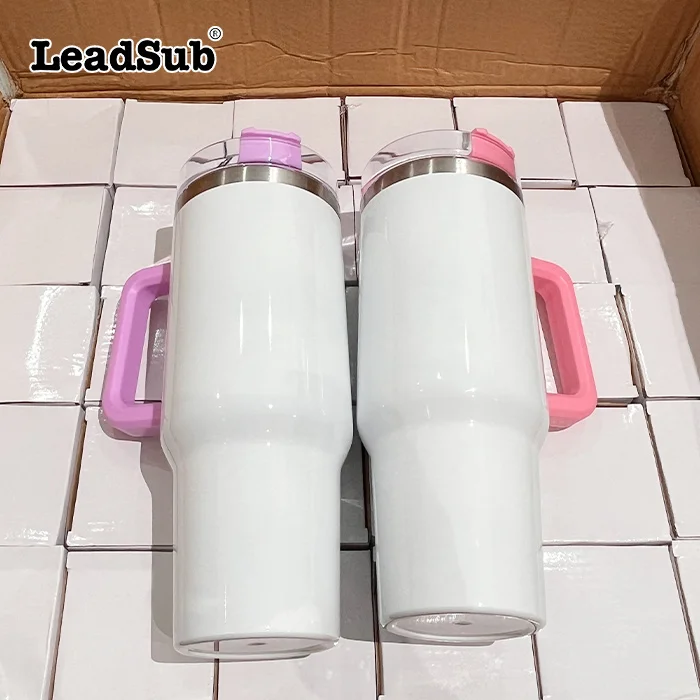 BPA Free keep hot and cold leakproof double wall stainless steel vacuum insulated 40oz sublimation blank tumbler with handle