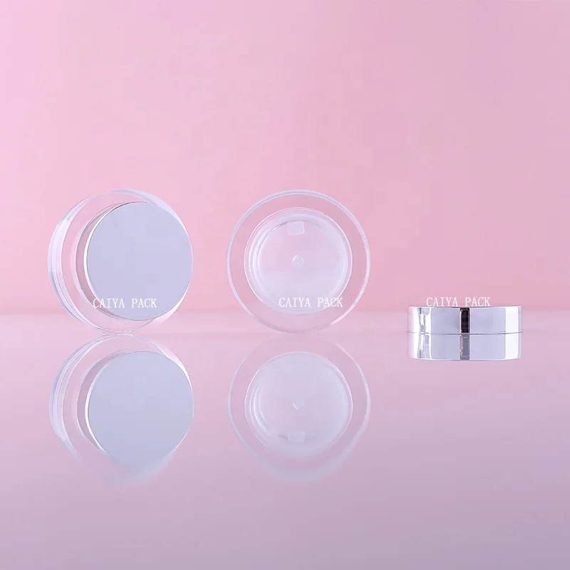 Rose gold 5g clear bottle Unique hexagon round square single glitter eyeshadow gel case eyebrow blusher gel container compact