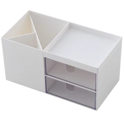 Outlet portable Plastic Pen Holder Desk Organizer Sundries Storage Box Cosmetic Storage Box with Drawer