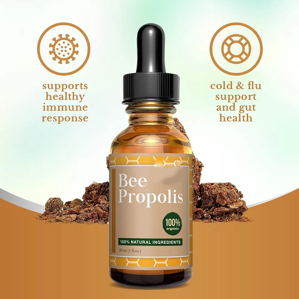 Wholesale Custom made pure natural propolis extract drops to relieve and support cleaning for 30 days