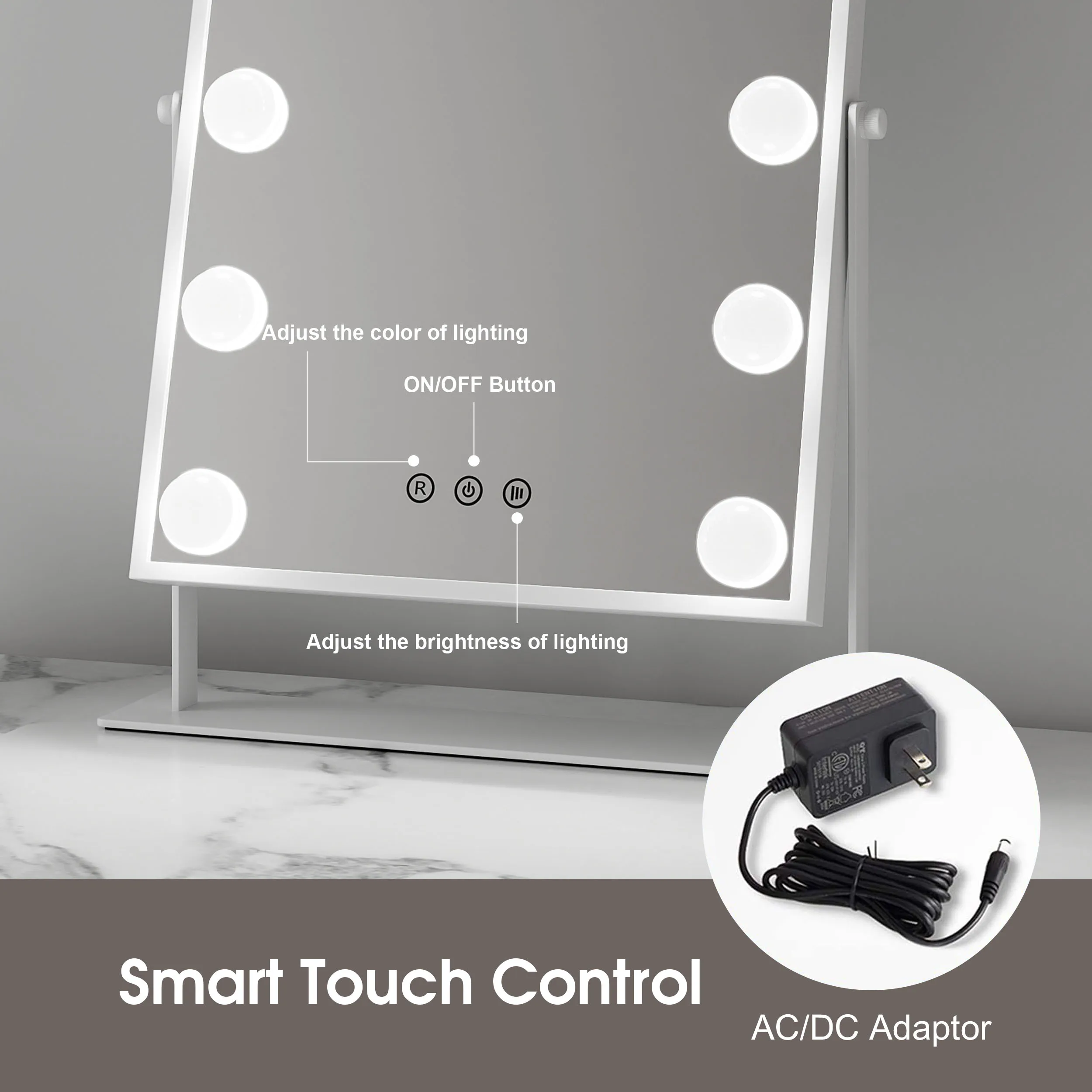 Hollywood Style Illuminated  Adjust Brightness Bulbs Cosmetic Make Up Makeup Mirror With Led Light Hollywood Vanity Mirror