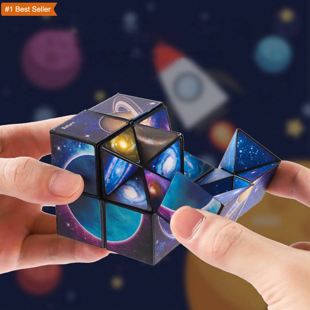 Marine Animal Cube Anti-stress Toys Folding Start Sorting Toy Puzzle Cube Kids Colorful Sticker Magnetism Cube Puzzle Fidget Toy