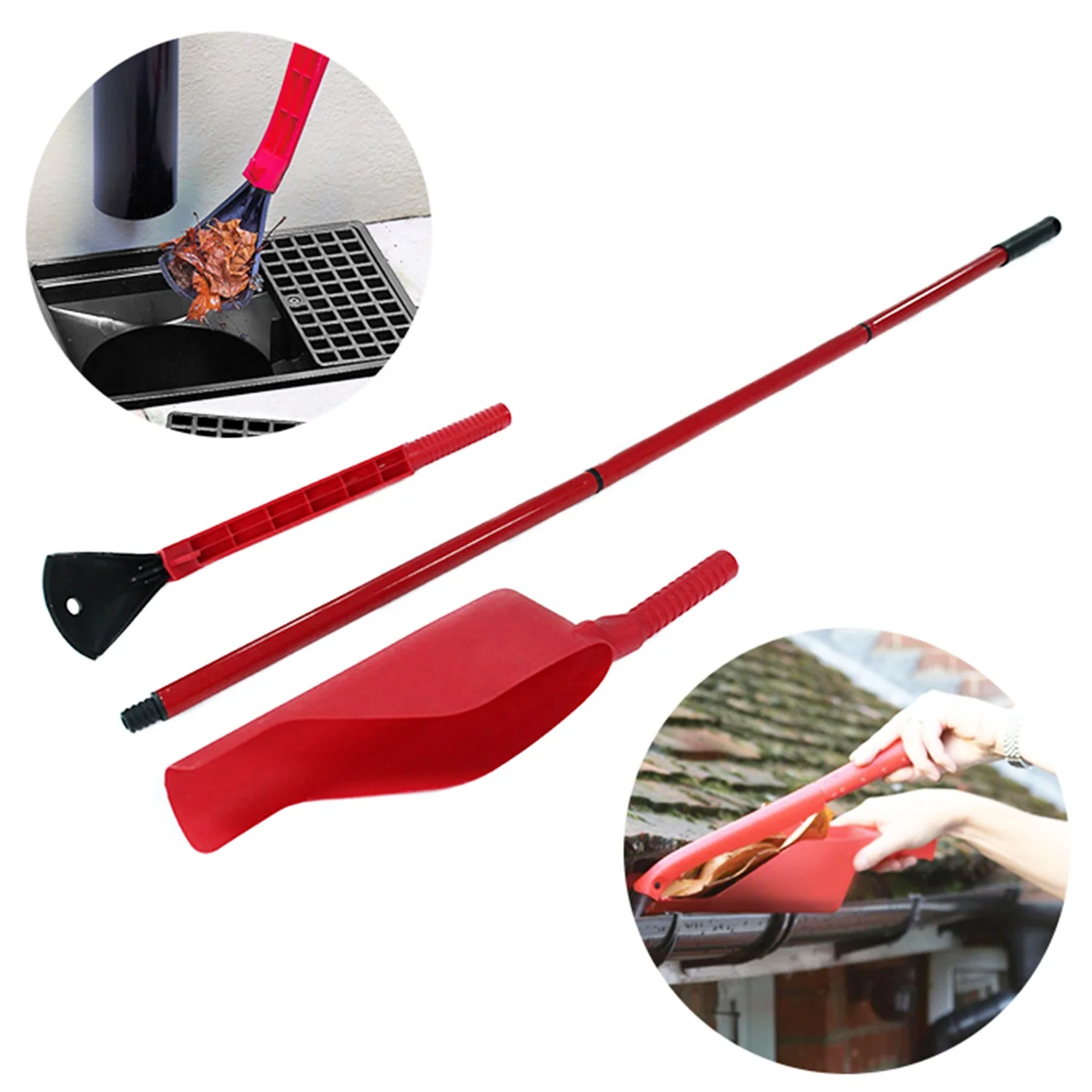 
Wholesale Custom Logo Telescopic Pole Gutter Cleaning Brush Extension Handle Iron Gutter Cleaning Vacuum Tool Kit 