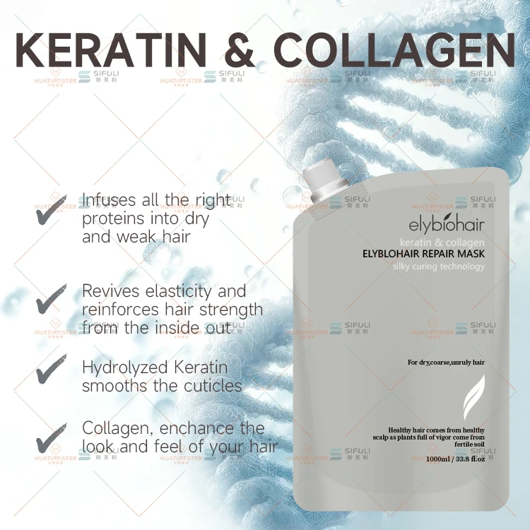 Huati Sifuli elybiohair Factory Price Keratin Protein Smoothly Hair collagen Shampoo Natural Extract Oem Wholesale For Home Use