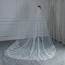 Hot Selling Wide Tail Wedding Dress Single Layer Sequin Lace Party Bridal Wedding Veil