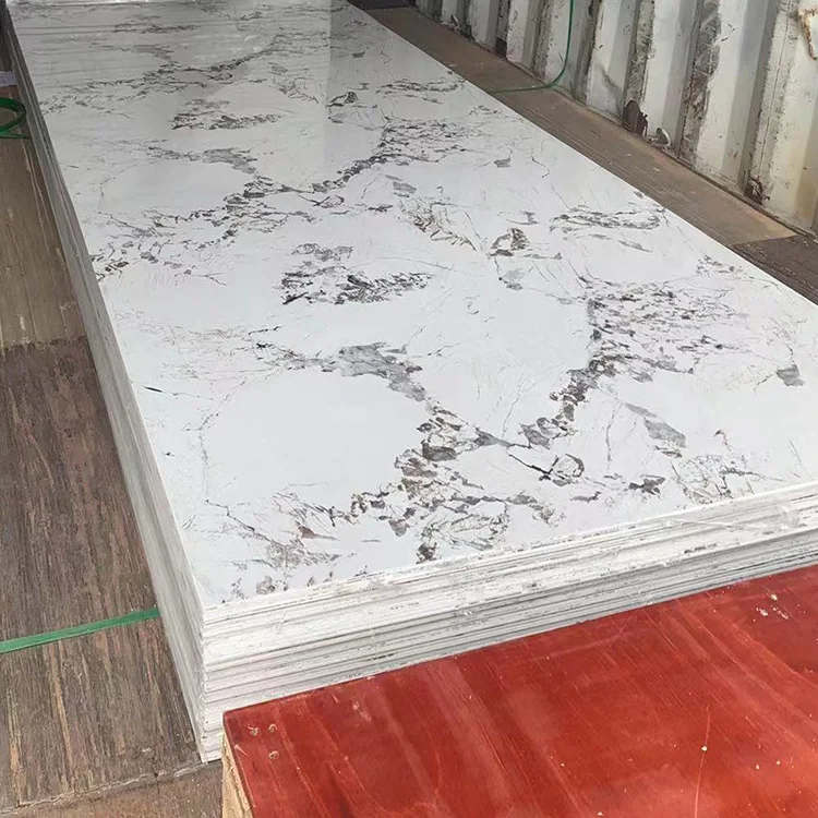 Wholesale Price 1.22m*2.44m Smooth Beautiful 3MM thickness PVC UV Marble Sheet for America