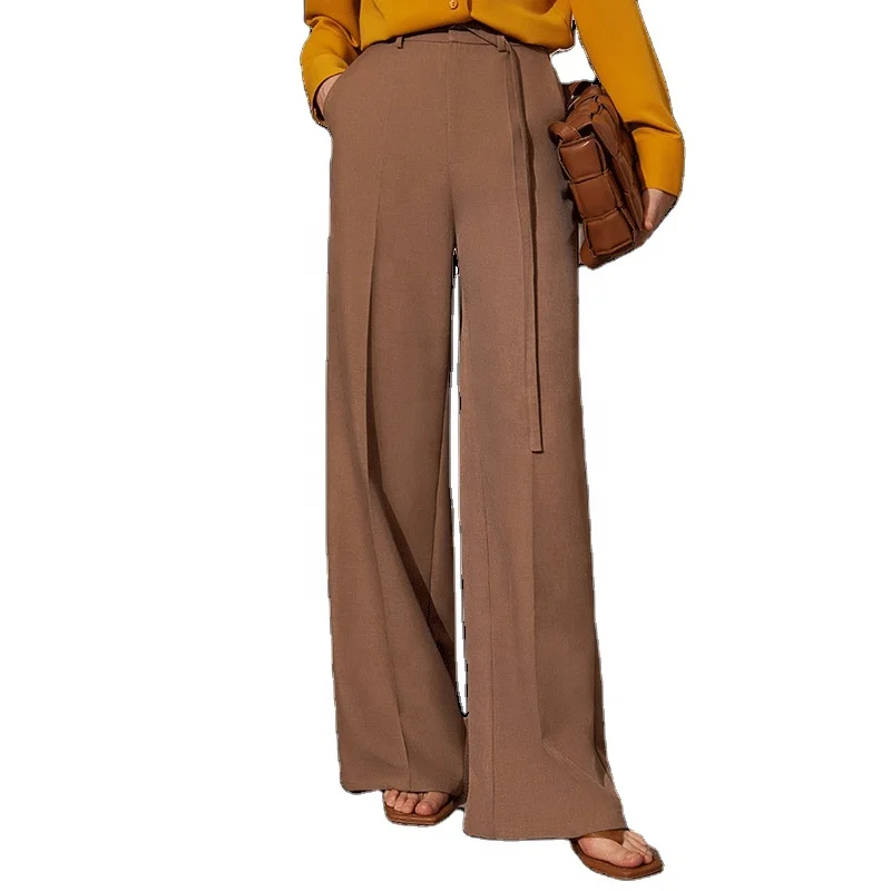 MANNI Women's Winter Wear Elegant Office Ladies Straight Pants Zipper Trousers Formal Trousers for Women