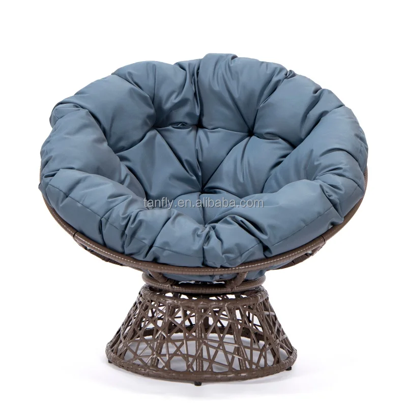 Современное уличное кресло Papasan ротанговая подушка для патио вращающееся с Обеденным мячом