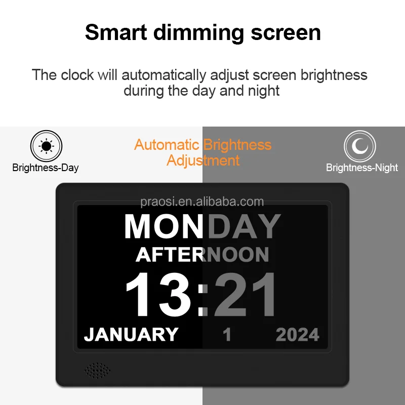 7 inch digital clock large screen dementia clock Islamic digital quran azan clock new products