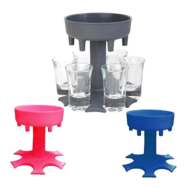 Injection molding dispensador para llenado de liquidos 6 shot glass dispenser and holder