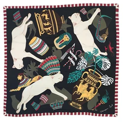 Custom double sided silk scarf and shawl 100% silk double sided scarf with hand hemming